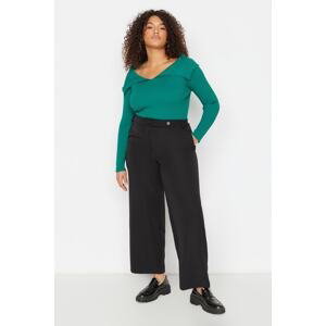 Trendyol Curve Black Double Buttoned Woven Trousers
