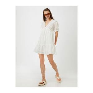 Koton Scalloped Dress Mini Short Sleeve