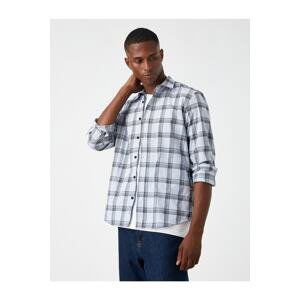 Koton Basic Plaid Shirt Classic Collar Non Iron