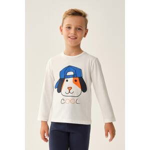 Dagi Boys White T-shirt Long Sleeve