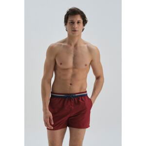 Dagi Claret Red Micro Short Belt Piece Shorts