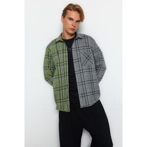 Trendyol Men's Multi Color Regular Fit Color Block Lumberjack Plaid Shirt