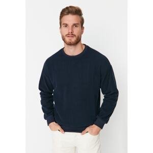 Trendyol Men's Regular/Real Fit Crew Neck Long Sleeve Fleece Thick Sweatshirt