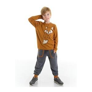 Denokids Coffee Fox Boy T-shirt Pants Suit