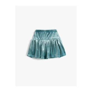 Koton Velvet Shorts Skirt with Sparkle Detail