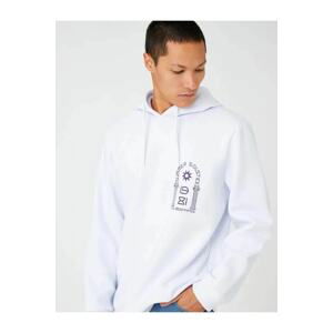 Koton Basic Hooded Sweatshirt Asian Printed Long Sleeve