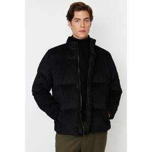 Trendyol Men's Black Regular Fit Velvet Coat