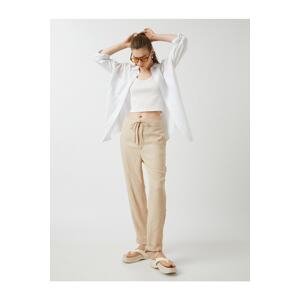 Koton Relaxed Cut Trousers with Tie Waist