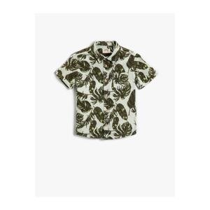 Koton Floral Patterned Cotton Shirt with Pocket Detail