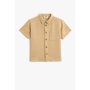 Koton Linen Blended Fabric Shirt Short Sleeve