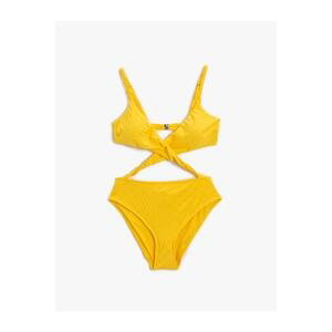 Koton Textured Swimsuit with Window Detail