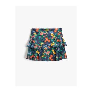 Koton Mini Skirt Floral Frilled Elastic Waist