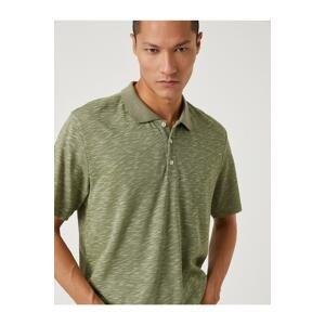 Koton Polo Neck T-Shirt Marked Regular Fit Button Detailed