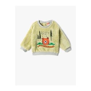 Koton Plush Sweatshirt Teddy Bear Applique Detailed Embroidered Long Sleeve