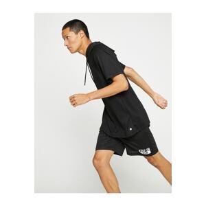 Koton Basic Sports T-Shirt Hooded Short Sleeve Breathable Fabric