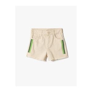 Koton Cotton Gabardine Shorts Embroidery Detailed