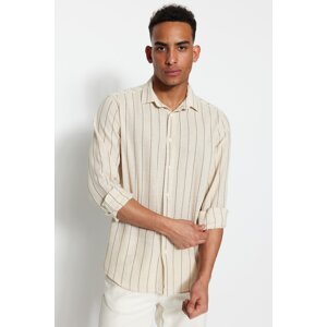 Trendyol Black Striped Regular Fit Textured Shirt