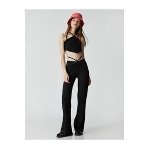 Koton Flare Trousers Waist Piping Detailed Draped