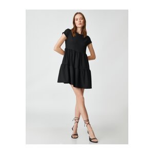 Koton Tiered Mini Dress Back Detail Short Sleeve