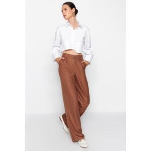 Trendyol Brown Straight/Straight Cut Woven Trousers