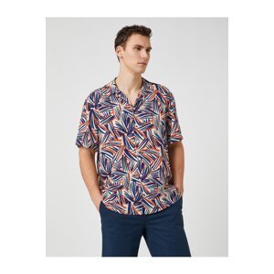 Koton Summer Shirt Short Sleeve Turndown Collar