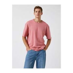 Koton Men's Pink Oversize T-Shirt Cotton