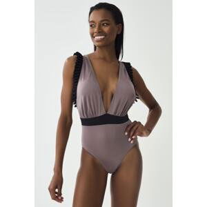 Dagi Beige Low-cut Triangle Swimsuit