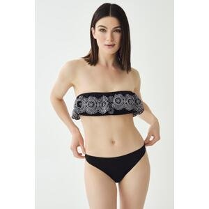 Dagi Black Flounce Strapless Bikini Set