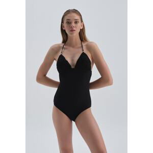 Dagi Black Drawstring Triangle Swimsuit