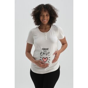 Dagi White Cotton Maternity T-shirt