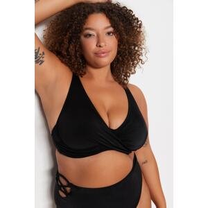 Trendyol Curve Black Slimming Bikini Top