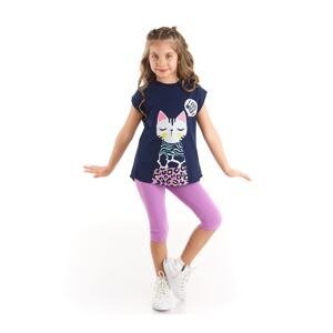 Mushi Forest Cat Girl's T-shirt Lilac Tights Set