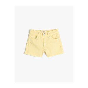 Koton Denim Shorts Pocket Cotton Adjustable Elastic Waist