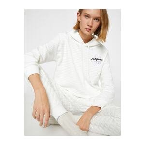 Koton Embroidered Hoodie Pajama Top