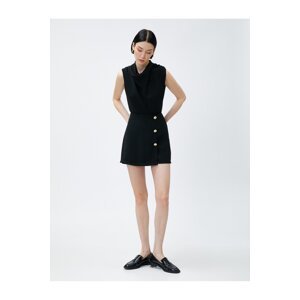 Koton Jumpsuit with Shorts Button Detailed Ruffle Collar