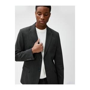 Koton Blazer Jacket Button Detailed Slim Fit