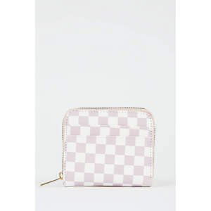 DEFACTO Women's Checkerboard Patterned Faux Leather Wallet