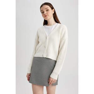 DEFACTO V-Neck Buttoned Knitwear Cardigan