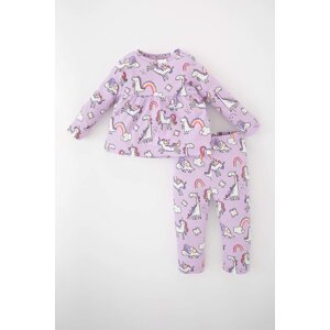 DEFACTO Baby Girls Patterned Long Sleeve Pajamas Set