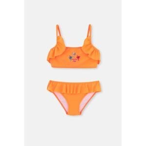 Dagi Orange Flounced Children's Bikini Set