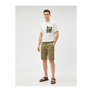 Koton Camouflage Printed T-Shirt with Pocket Detail Crew Neck Cotton