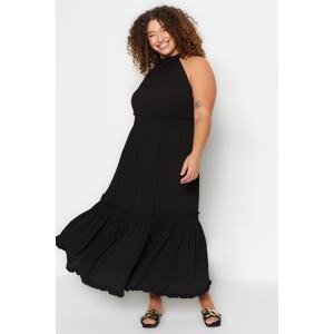 Trendyol Curve Black Halter Neck Woven Dress