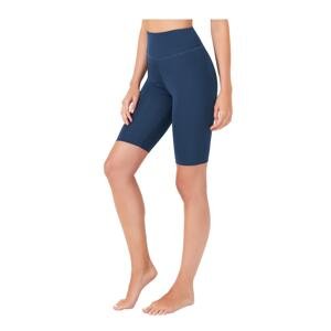 LOS OJOS Women's Navy Blue High Waist Compression Cycling Shorts Sports Leggings