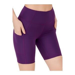 LOS OJOS Women's Purple High Waist Compression Double Pocket