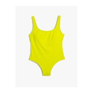 Koton Basic Swimsuit U-Neck Strap Covered