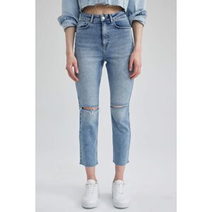 DEFACTO Mary Straght Fit Ripped Detailed Jean Trousers