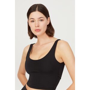 LOS OJOS Anthracite Lightly Supported Back Detail Covered Crop Top Bustier
