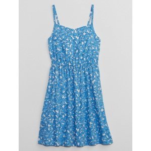 Modré holčičí květované šaty na ramínka GAP