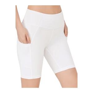 LOS OJOS Women's White High Waist Compression Double Pocket