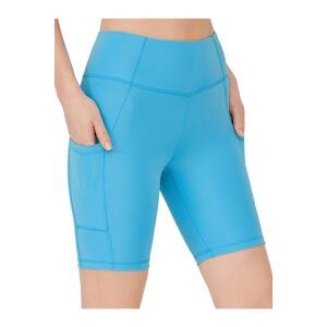 LOS OJOS Women's Turquoise High Waist Smoothing Double Pocket